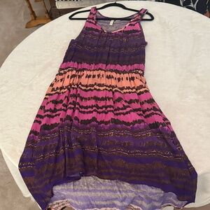 Women’s high to low midi colorful dress